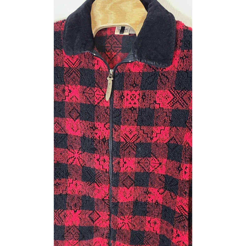 Womens Plaid Jacket‎ Suede Collar Size L Woolrich